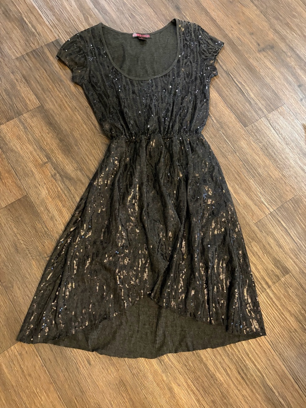 Women’s Rock & Roll Cowgirl Western Black Sequin High-Low Dress Size Small - Picture 2 of 9